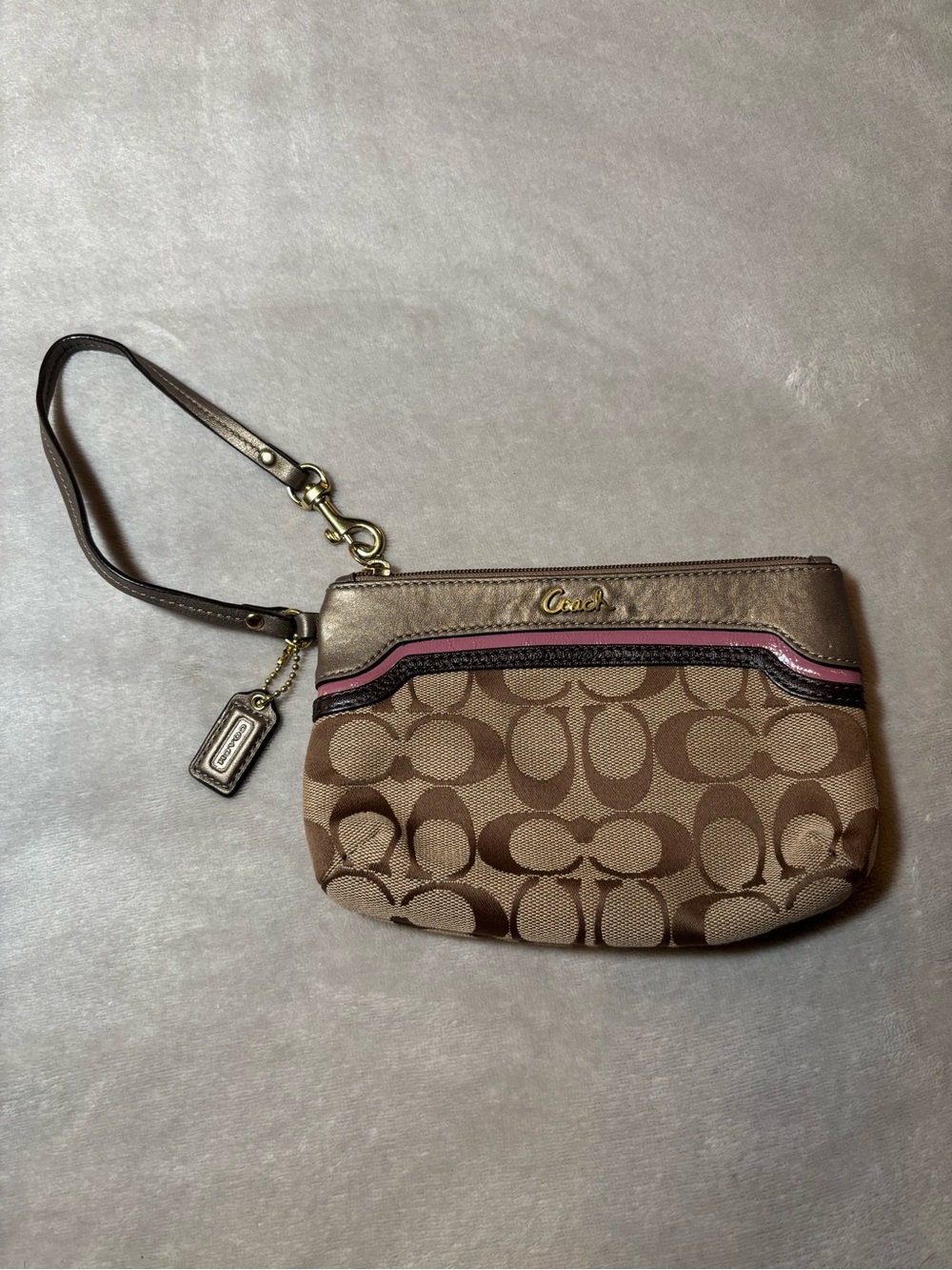 Coach Vintage Signature Canvas Wristlet Wallet